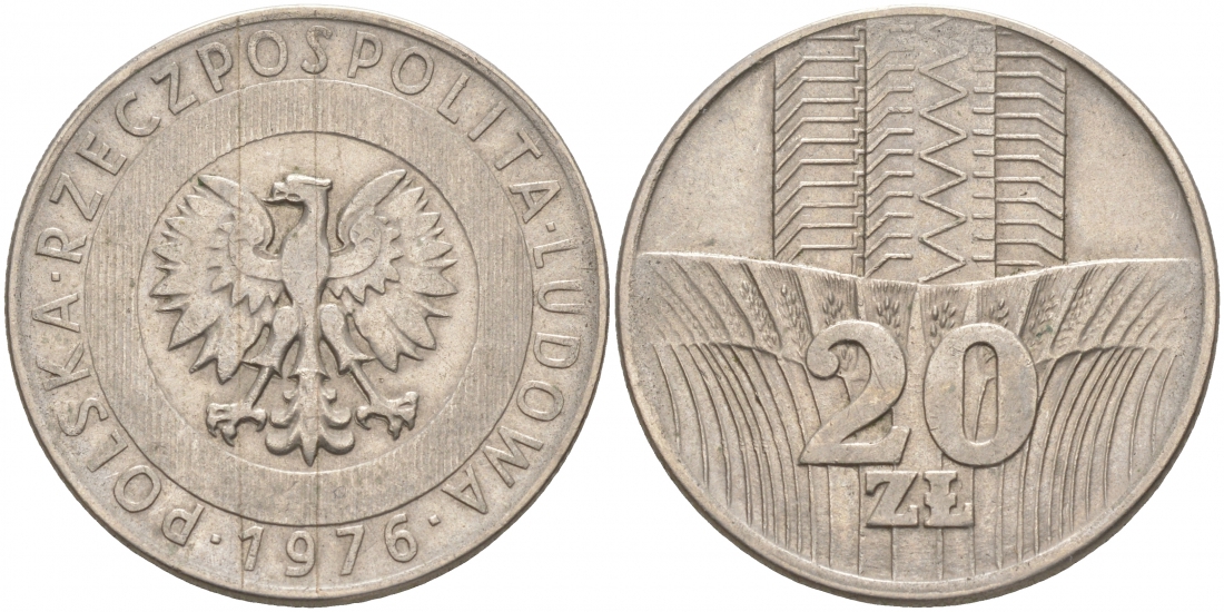 Польша 20 злотых 1976 MW KM 67 медно-никель 69-614