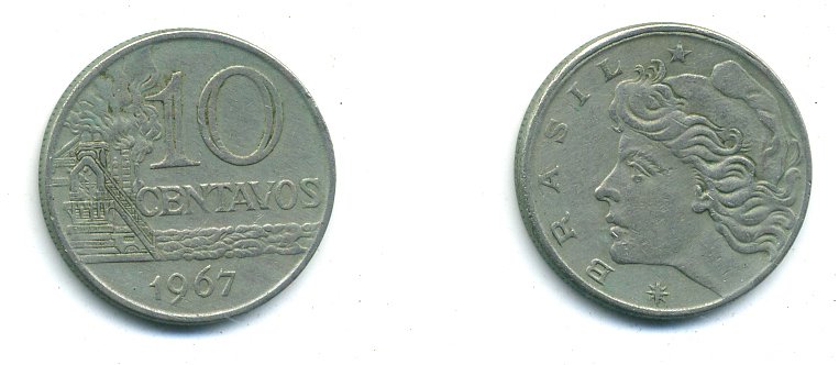 БРАЗИЛИЯ 10 СЕНТАВО 1967 57-1045