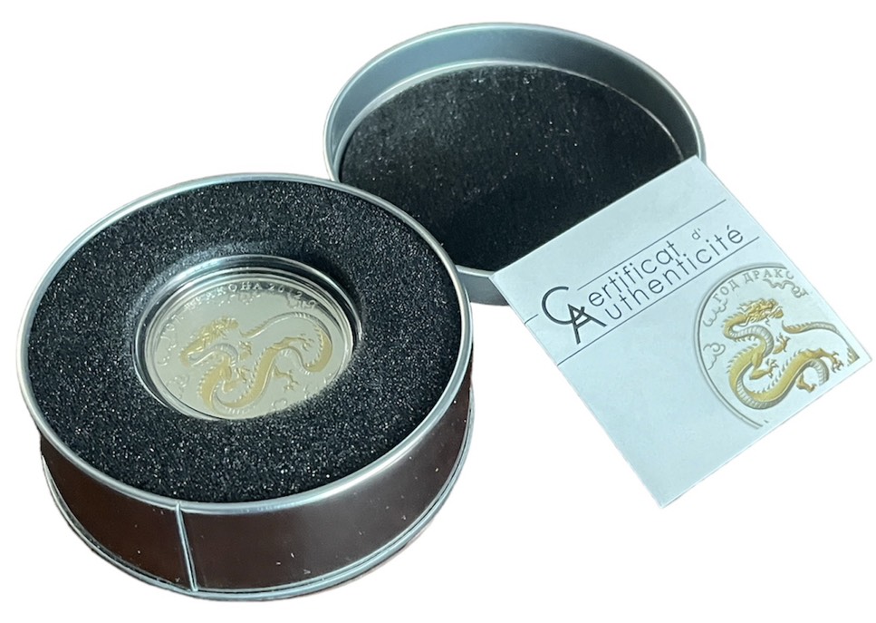 Того 1000 франков 2012 год дракона, позолота, в оригинальной коробке, сертификат KM NEW серебро  PROOF  8-1-07-02