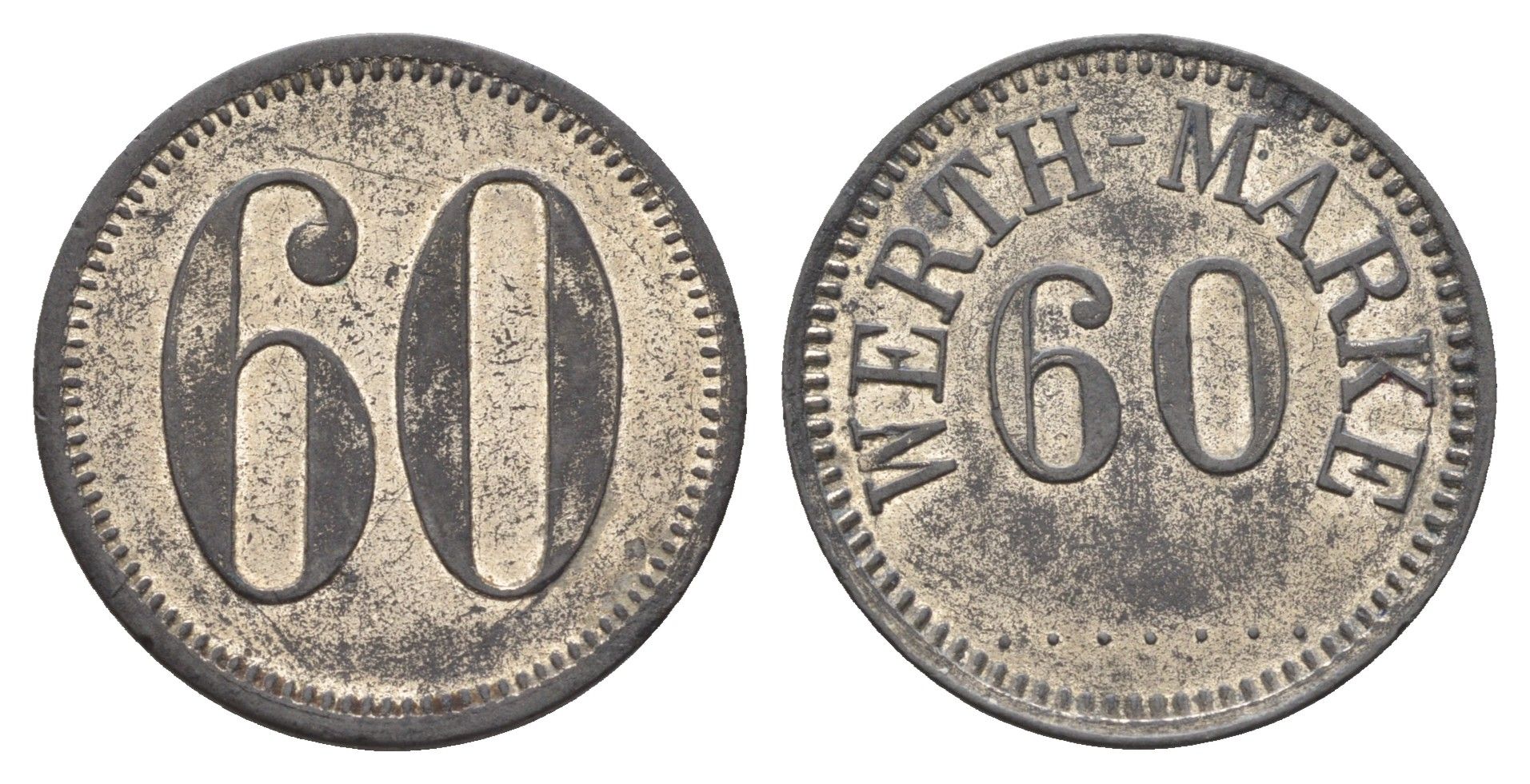 Германия жетон магазина в 60 пфеннигов 1914-1918 Werth Marke железо 4616-631