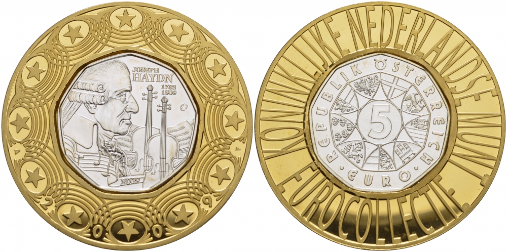 Австрия 5 евро 2009 200 лет со дня смерти Йозефа Гайдна KM 3170 серебро UNC 1085-3-41
