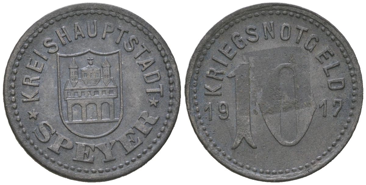 Шпайер 10 пфеннигов 1917 Funck 513.2, Men18 29758.2 цинк 99-1052