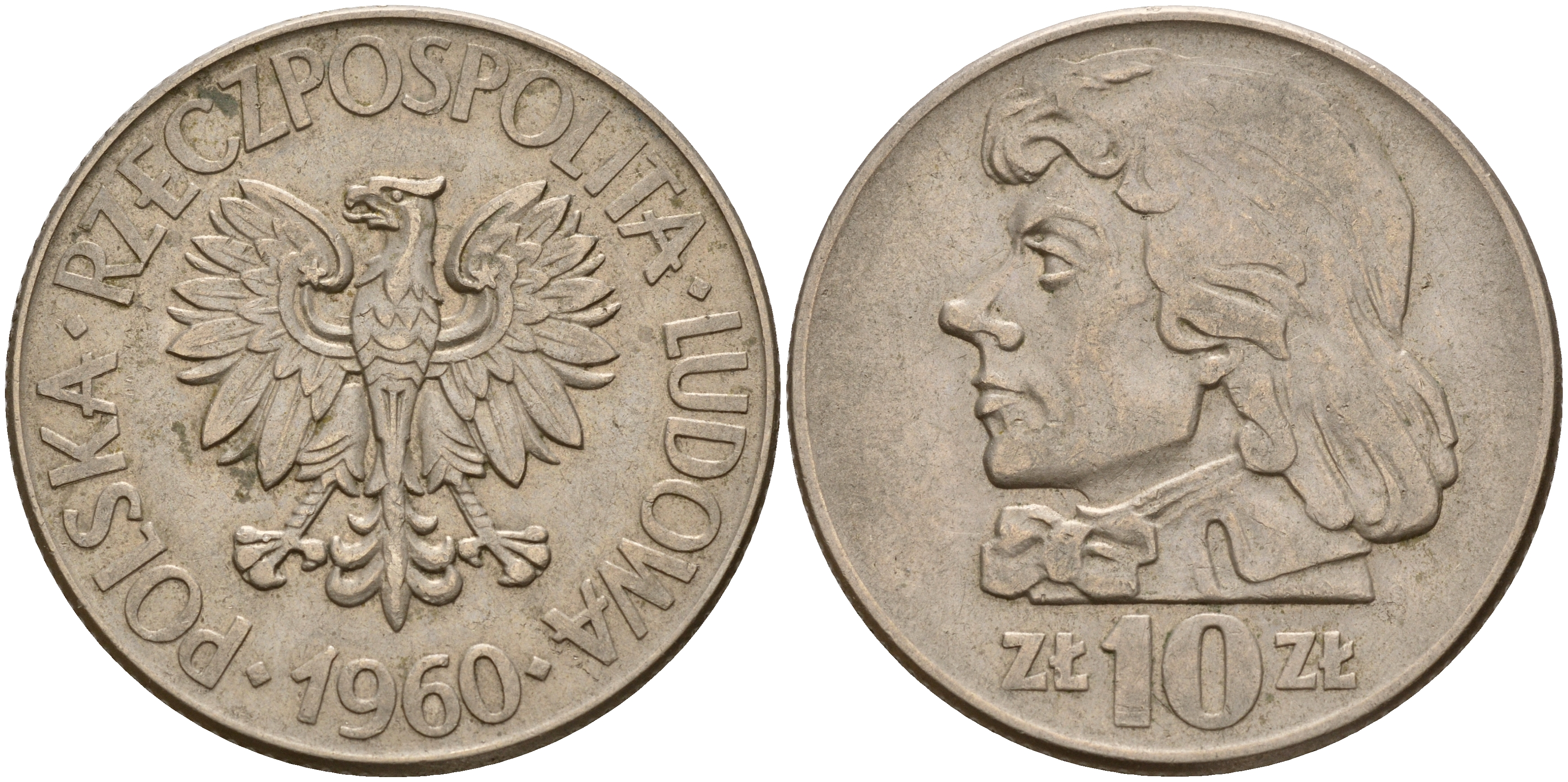 Польша 10 злотых 1960 Тадеуш Костюшко KM 50 медно-никель    4599-642