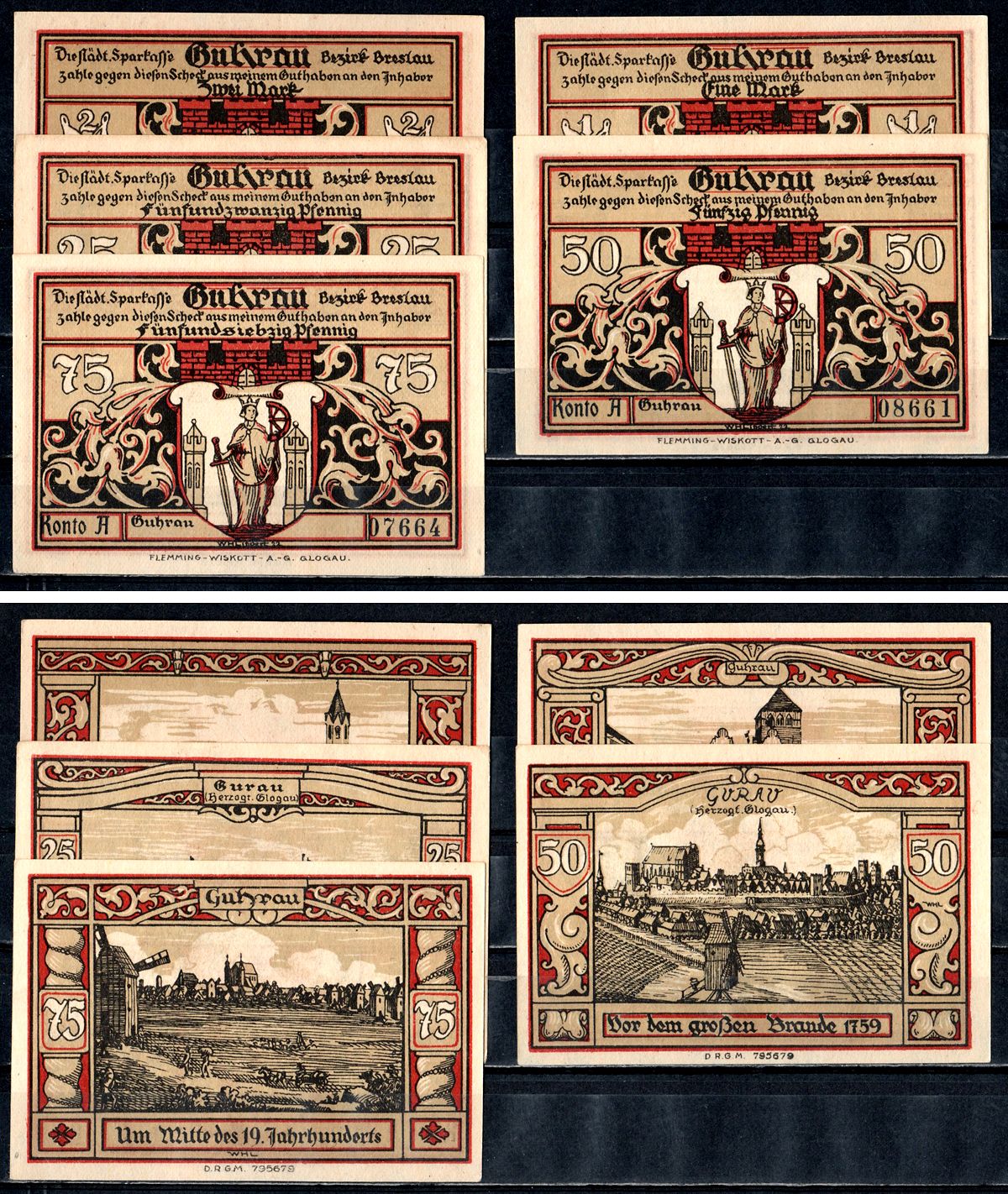 Гурау (Силезия) набор из 5 нотгельдов 1922 7556-72-2-2