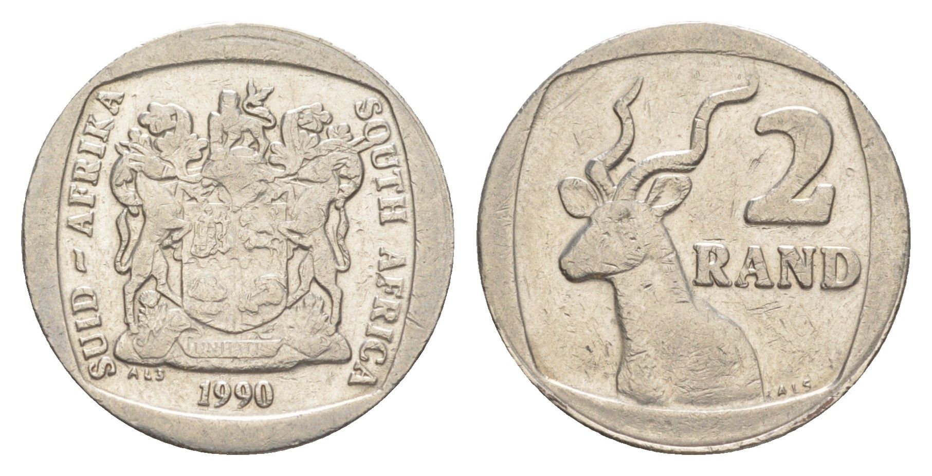 ЮАР 2 ранда 1990 KM 139 медь плакированная никелем 4597-342