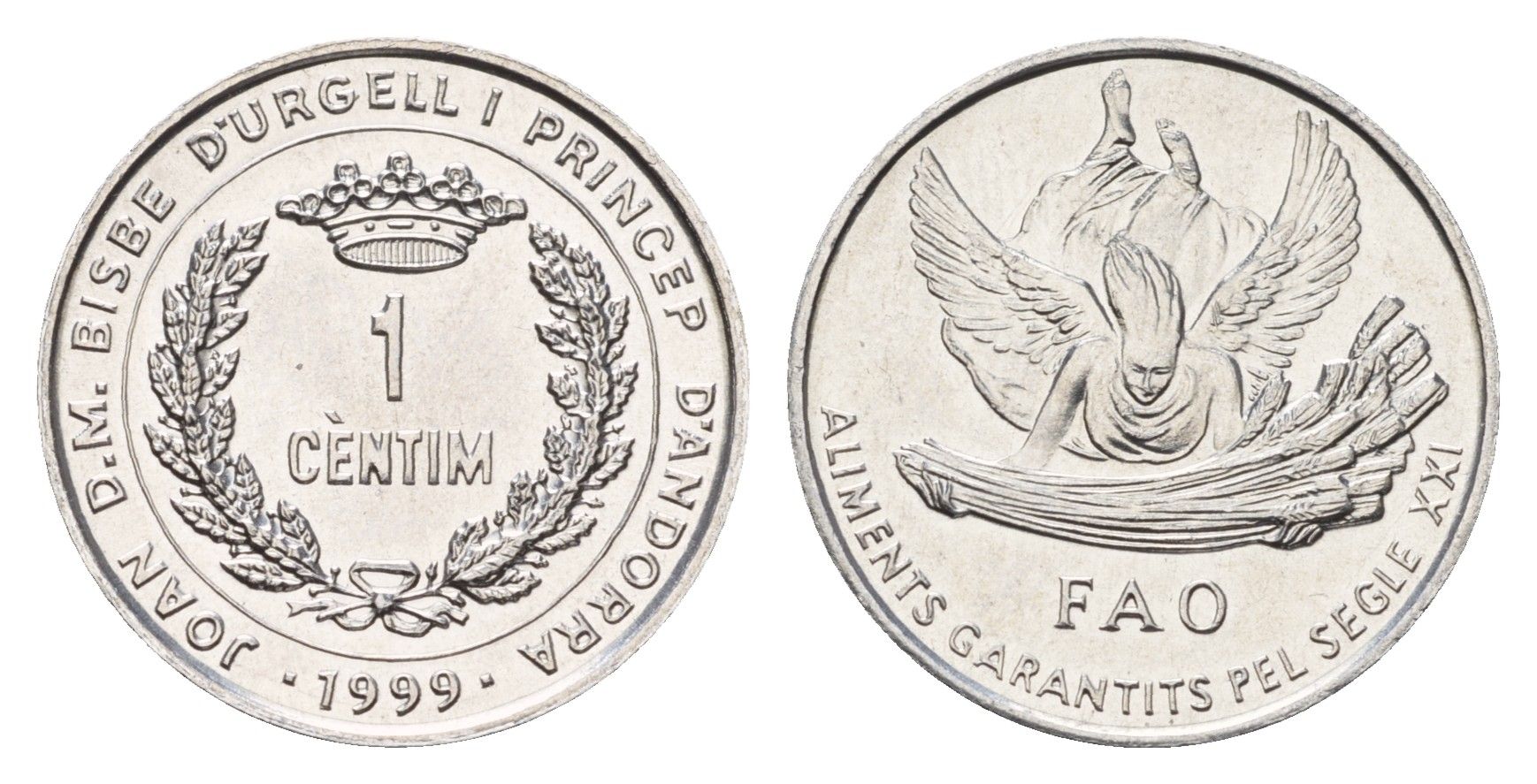 Андорра 1 сантим 1999 ФАО KM 171 алюминий UNC 113-424