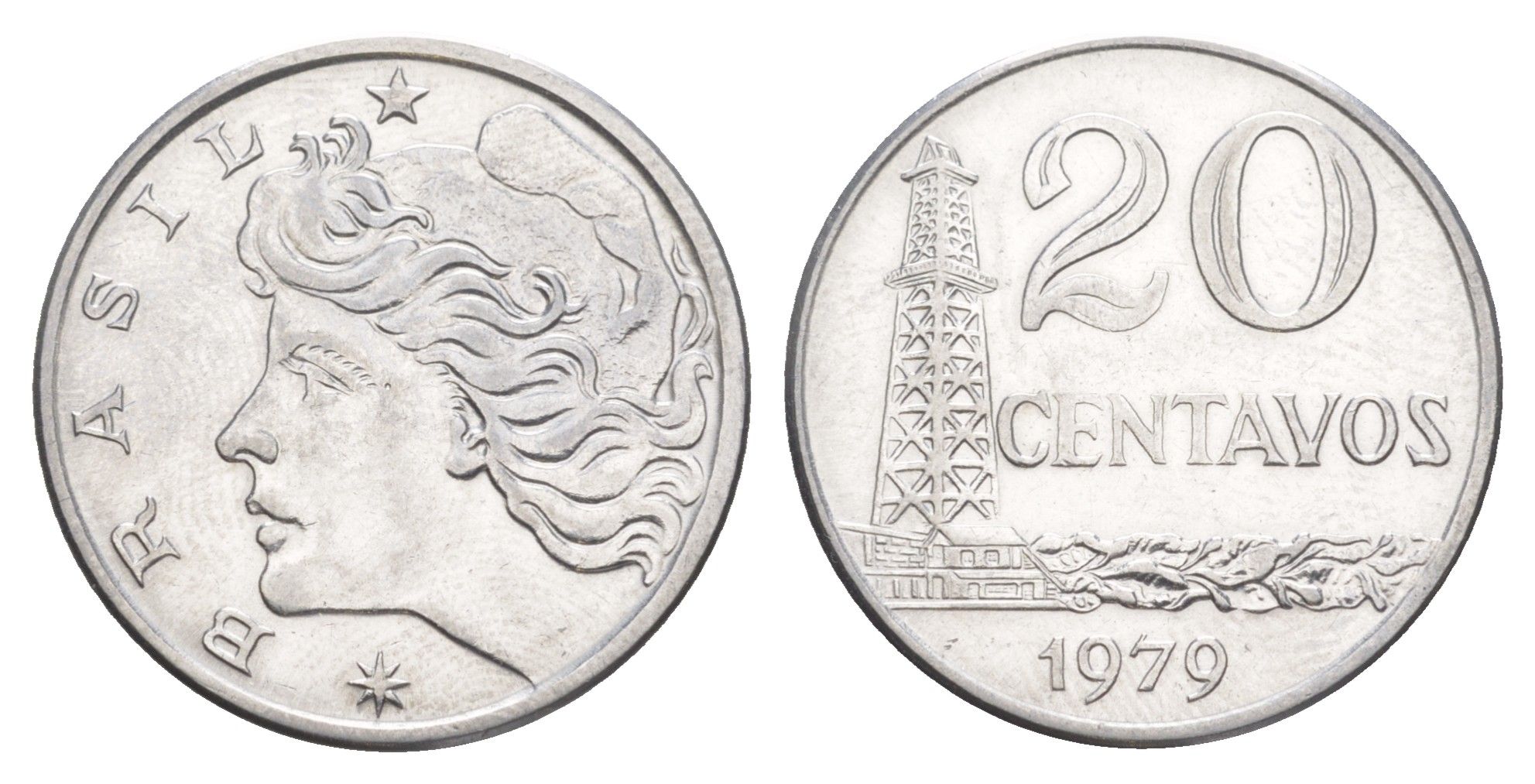 Бразилия 20 сентаво 1978 KM 579.1a нержавеющая сталь UNC 4642-1111