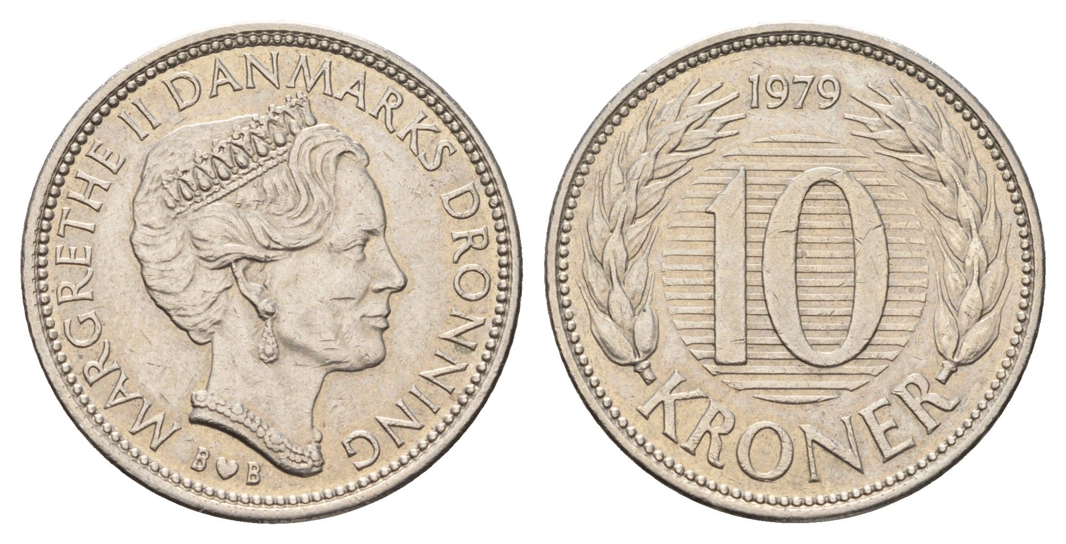 Дания 10 крон 1979 Маргрете II (1972-2024) KM 864 медно-никель 119-133
