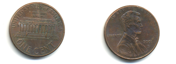 США 1 ЦЕНТ 2001 D ЛИНКОЛЬН KM 201b цинк плакированный медью 179-536