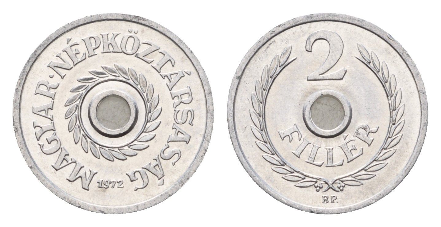 Венгрия 2 филлера 1972 BP KM 546 алюминий UNC 4625-815