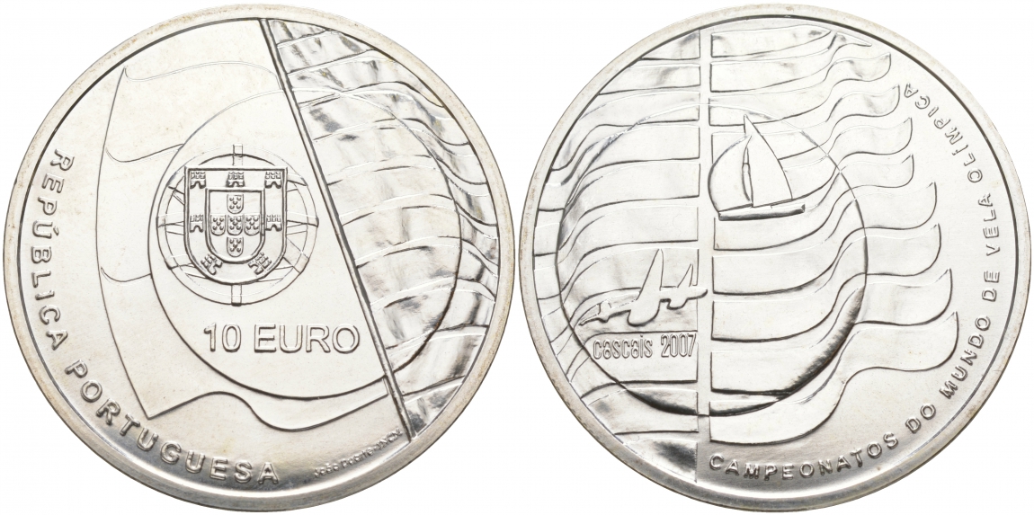 ПОРТУГАЛИЯ 10 ЕВРО 2007 ОЛИМПИАДА серебро UNC 02-015-35