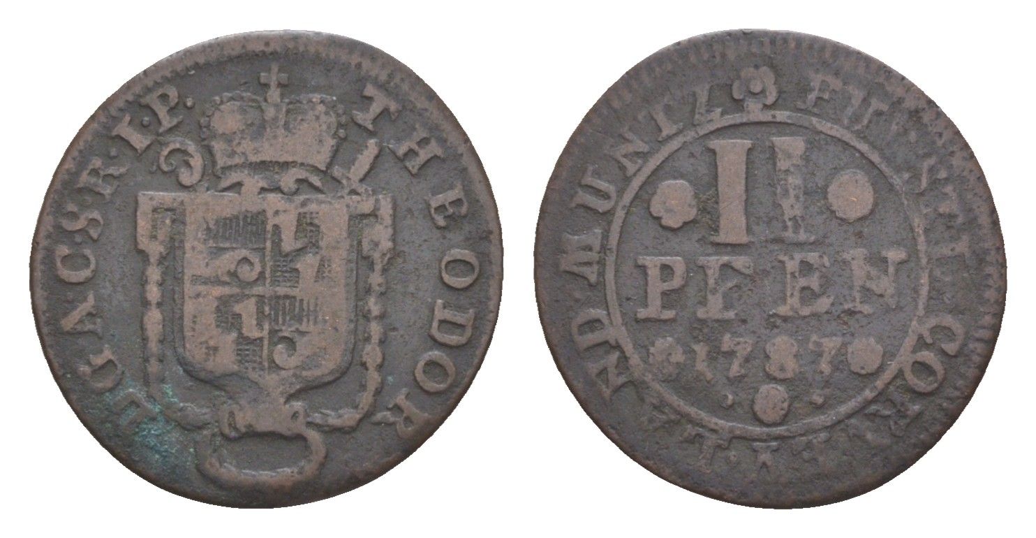 Корвей 2 пфеннига 1787 KM 170 медь 633-1235