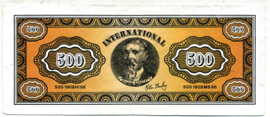 США, КОМПАНИЯ ПО ПРОДАЖЕ НАСТОЛЬНЫХ ИГР 500 КУПОНОВ 1986 MILTON BRADLEY INTERNATIONAL бумага 7547-99-3