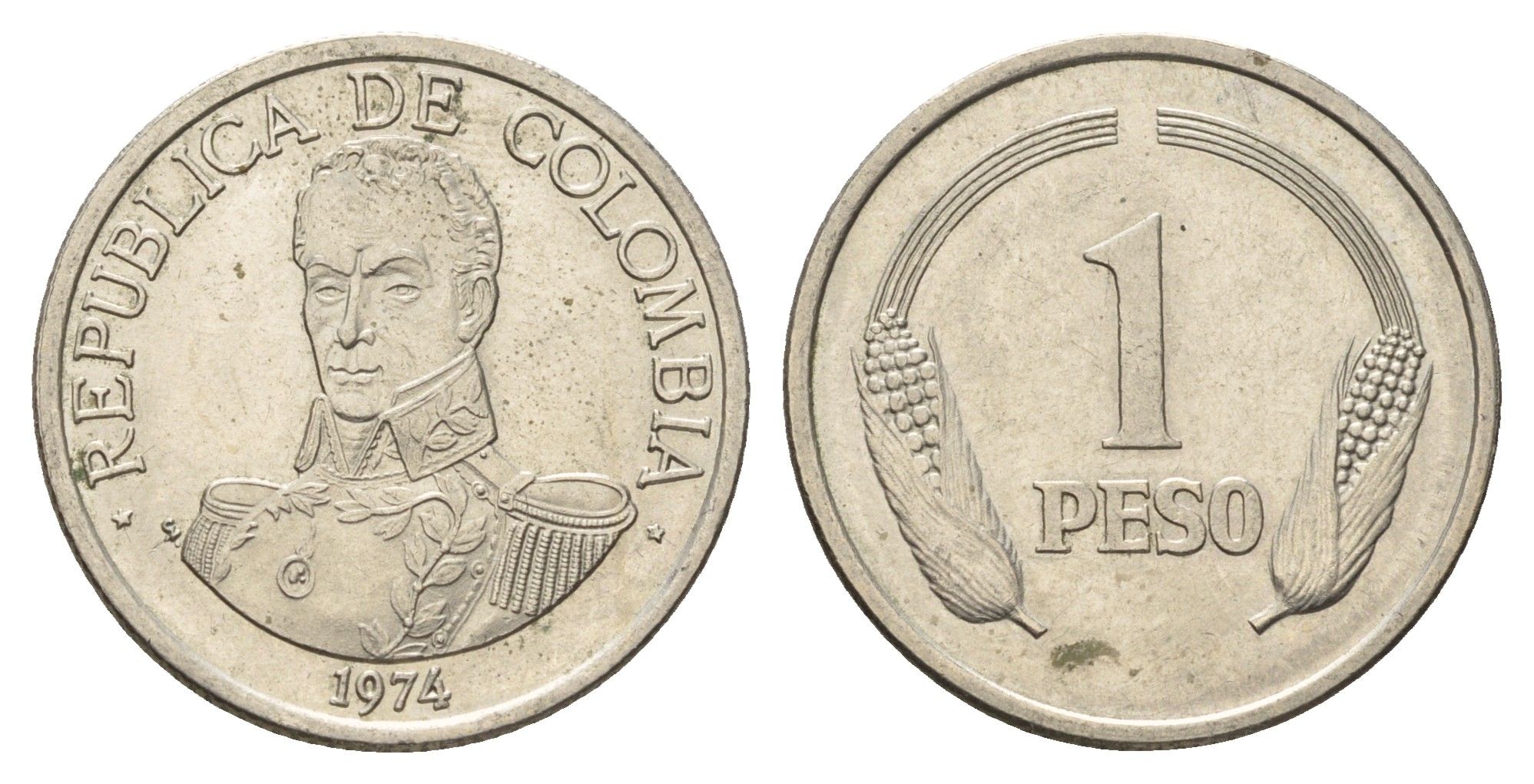 Колумбия 1 песо 1974 Симон Боливар KM 258.1 медно-никель 4698-117