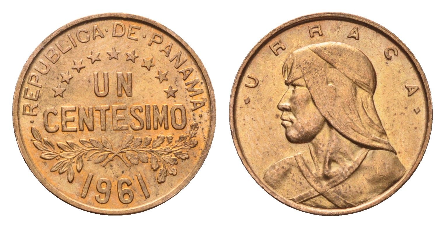 Панама 1 сентесимо 1961 Уррака KM 22 бронза UNC 4614-428