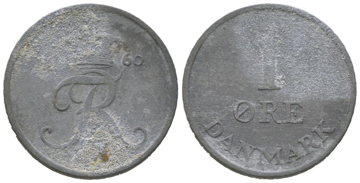 Дания 1 эре 1960 C; S, Фредерик IX (1947-1972) KM 839.2 цинк 3955-322