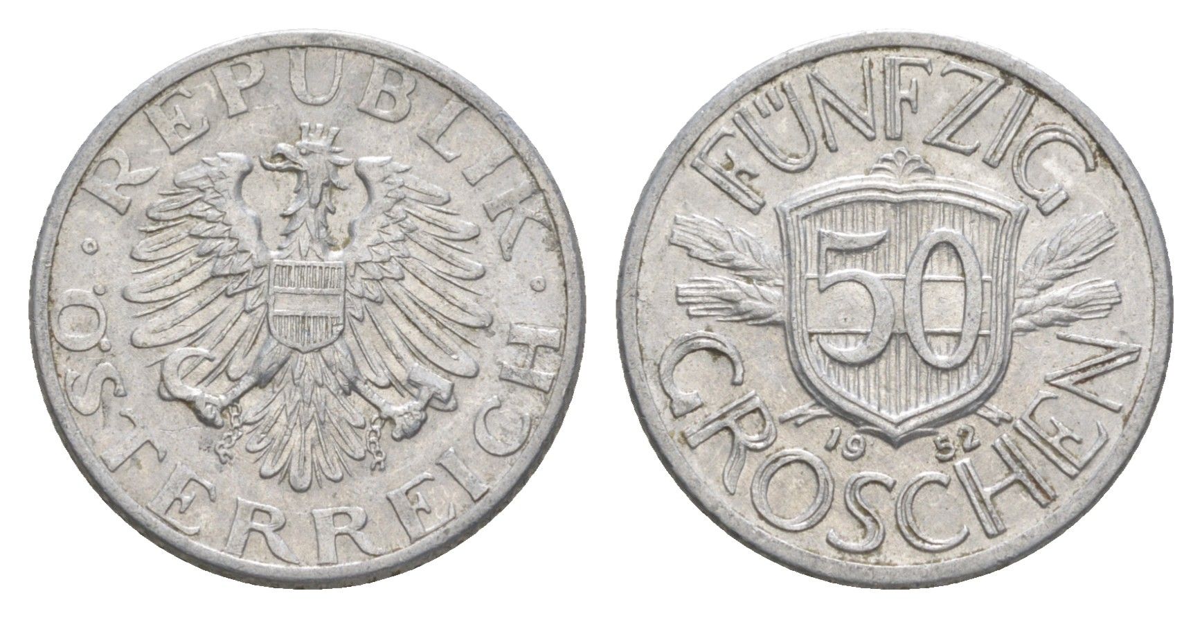 Австрия 50 грошей 1952 KM 2870 алюминий 4136-735