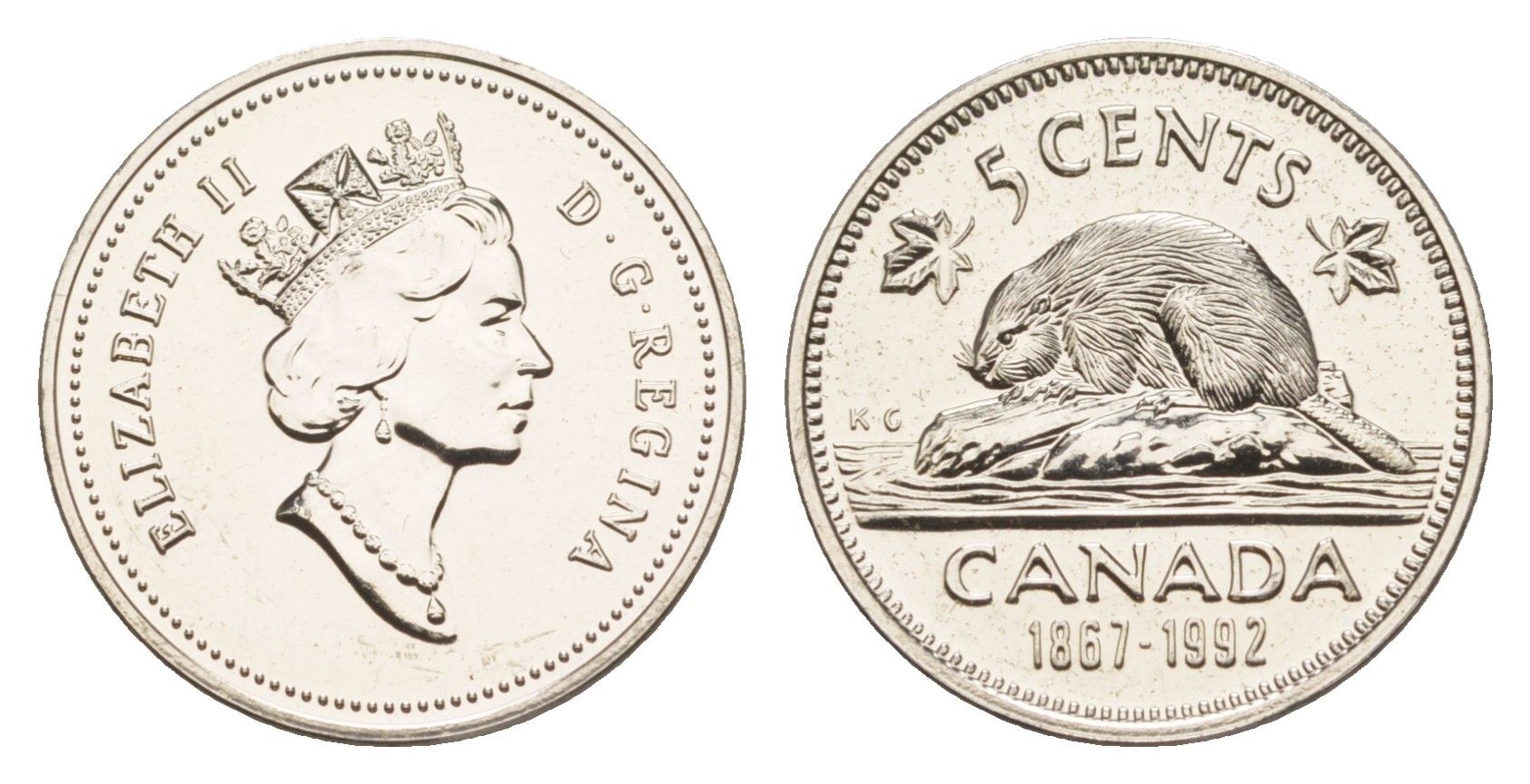 Канада 5 центов 1992 125 лет Конфедерации Канада KM 205 медно-никель PROOF-LIKE (BU) 4639-519