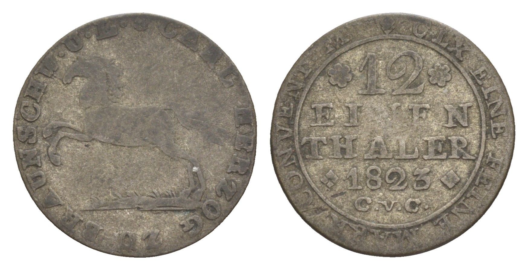 Брауншвейг 1/12 талера 1823 KM 1105 серебро 1522-1241