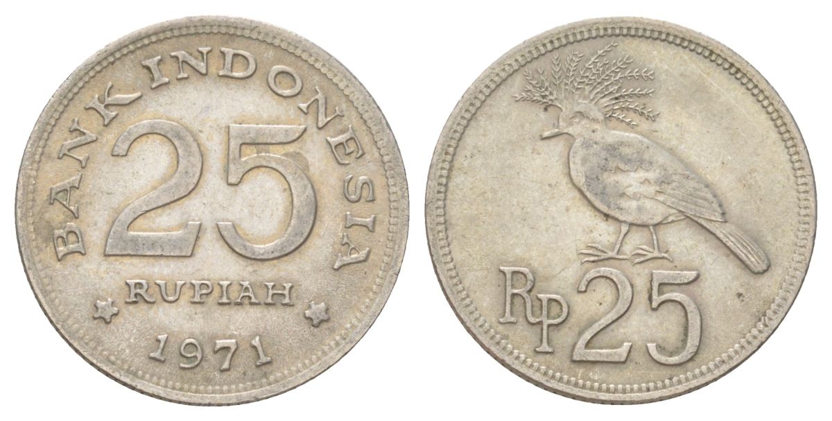 Индонезия 25 рупий 1971 KM 34 медно-никель aUNC 4625-449