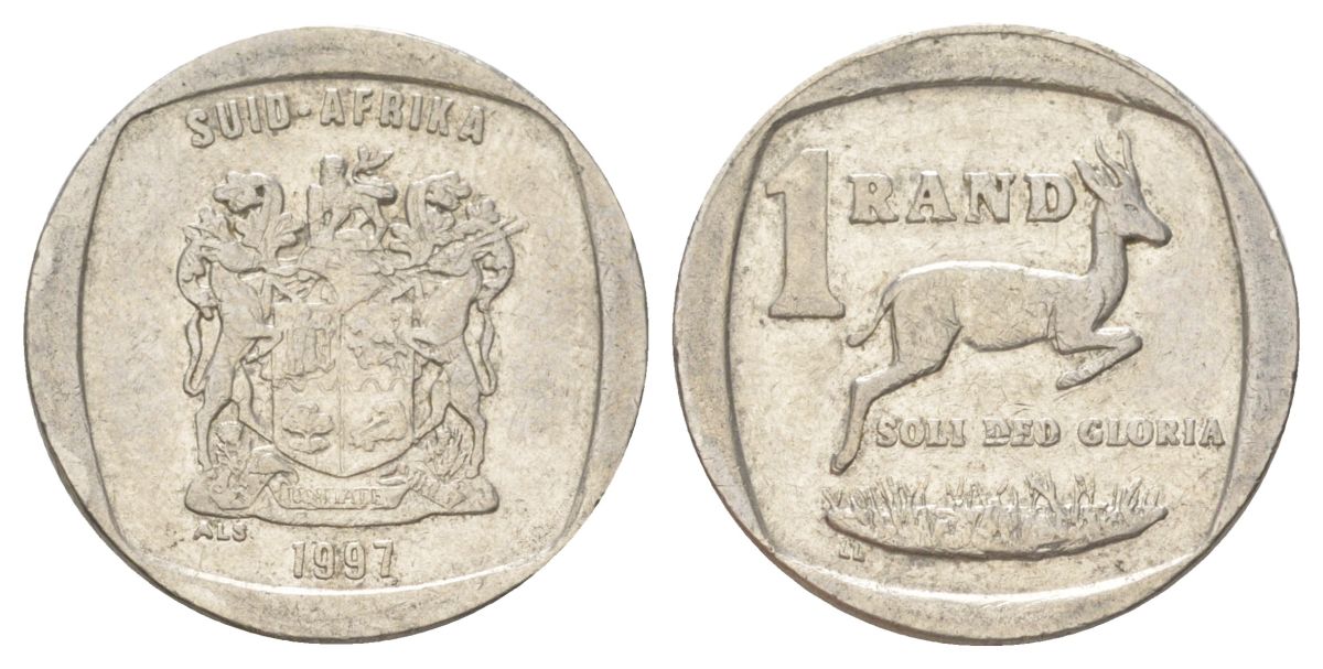ЮАР 1 ранд 1997 KM 164 медь плакированная никелем 4627-327