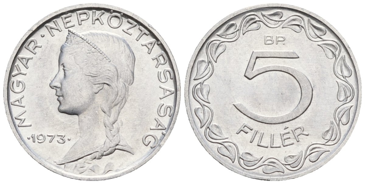 Венгрия 5 филлеров 1973 BP KM 549 алюминий BU 4152-216