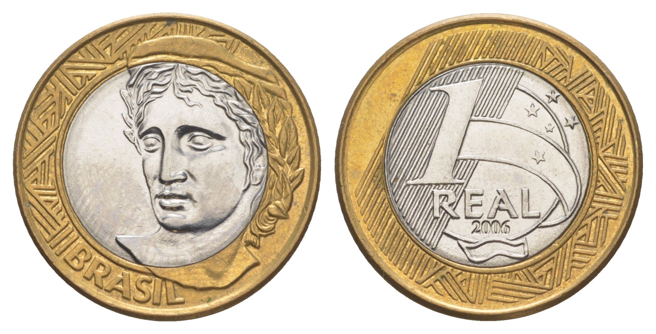 Бразилия 1 реал 2006 KM 652a биметалл UNC 4646-121