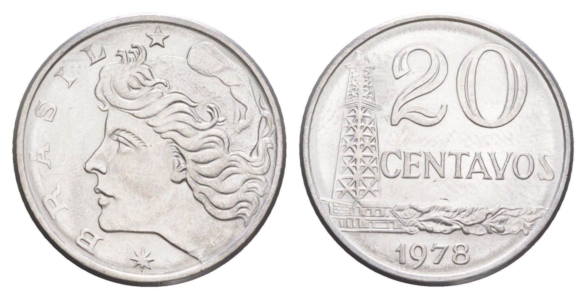 Бразилия 20 сентаво 1978 KM 579.1a нержавеющая сталь UNC 4642-1112