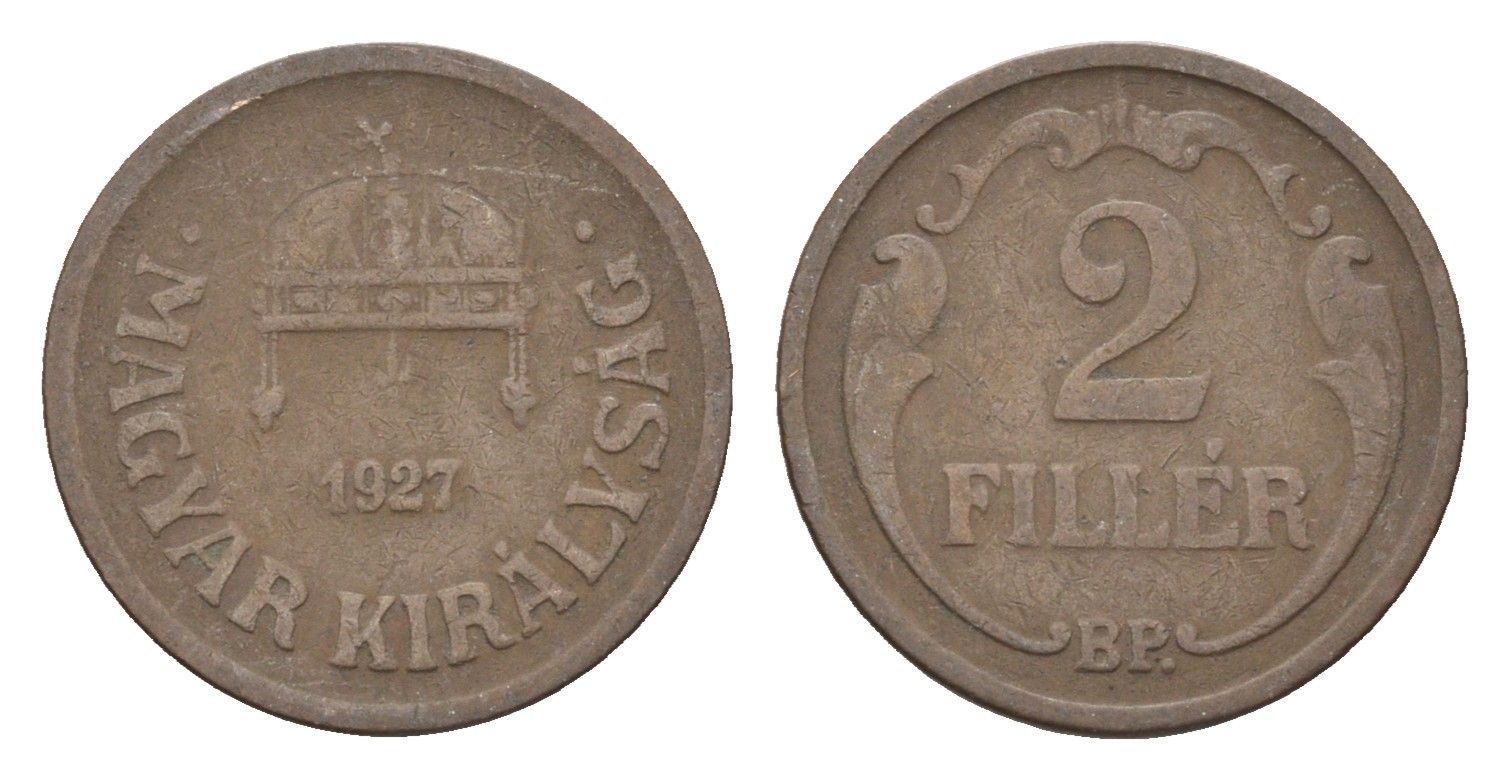 Венгрия 2 филлера 1927 BP KM 506 бронза 4664-837