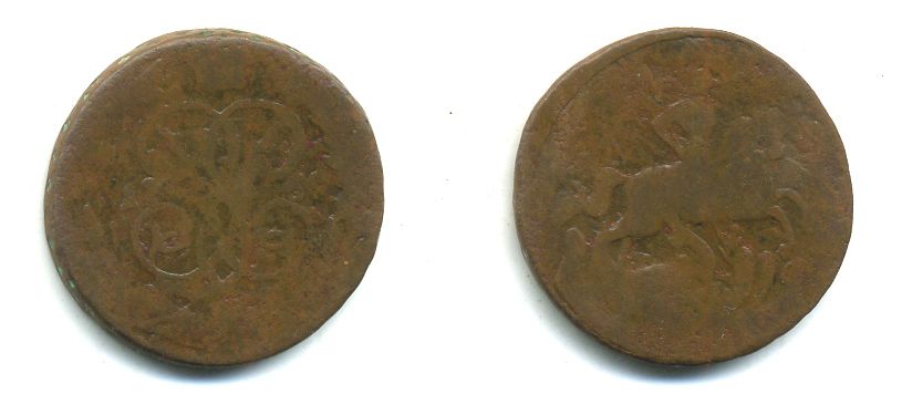 РОССИЯ 1 КОПЕЙКА 1759 медь 61-436