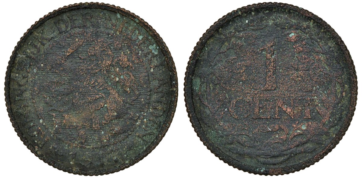 НИДЕРЛАНДЫ 1 ЦЕНТ 1917 ВИЛЬГЕЛЬМИНА (1890-1948) KM 152 бронза 72-1223