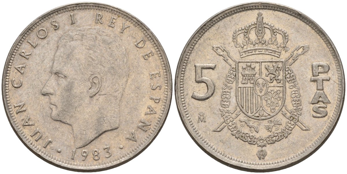 Испания 5 песет 1983 Хуан Карлос I (1975-2014) KM 823 медно-никель 4155-725