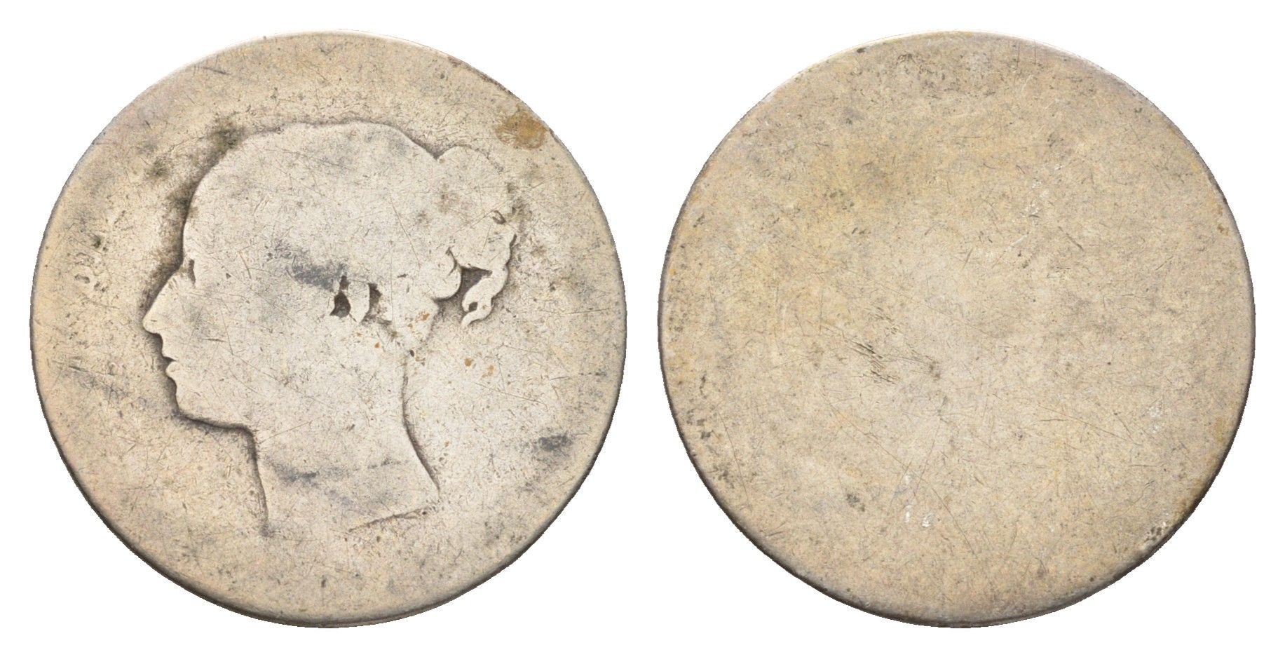 Великобритания 1 шиллинг 1838-1887 Виктория (1837-1901) KM 734 серебро 4116-1114