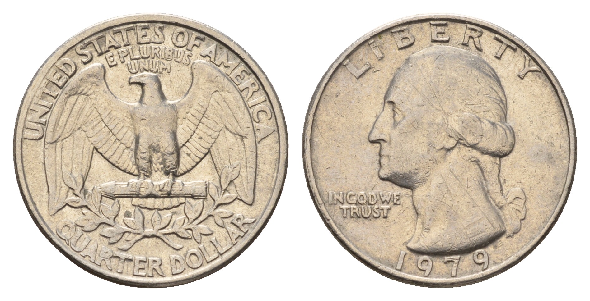 США 25 центов (квотер) 1979 Вашингтон KM А164а медь плакированная медно-никелем 4681-436