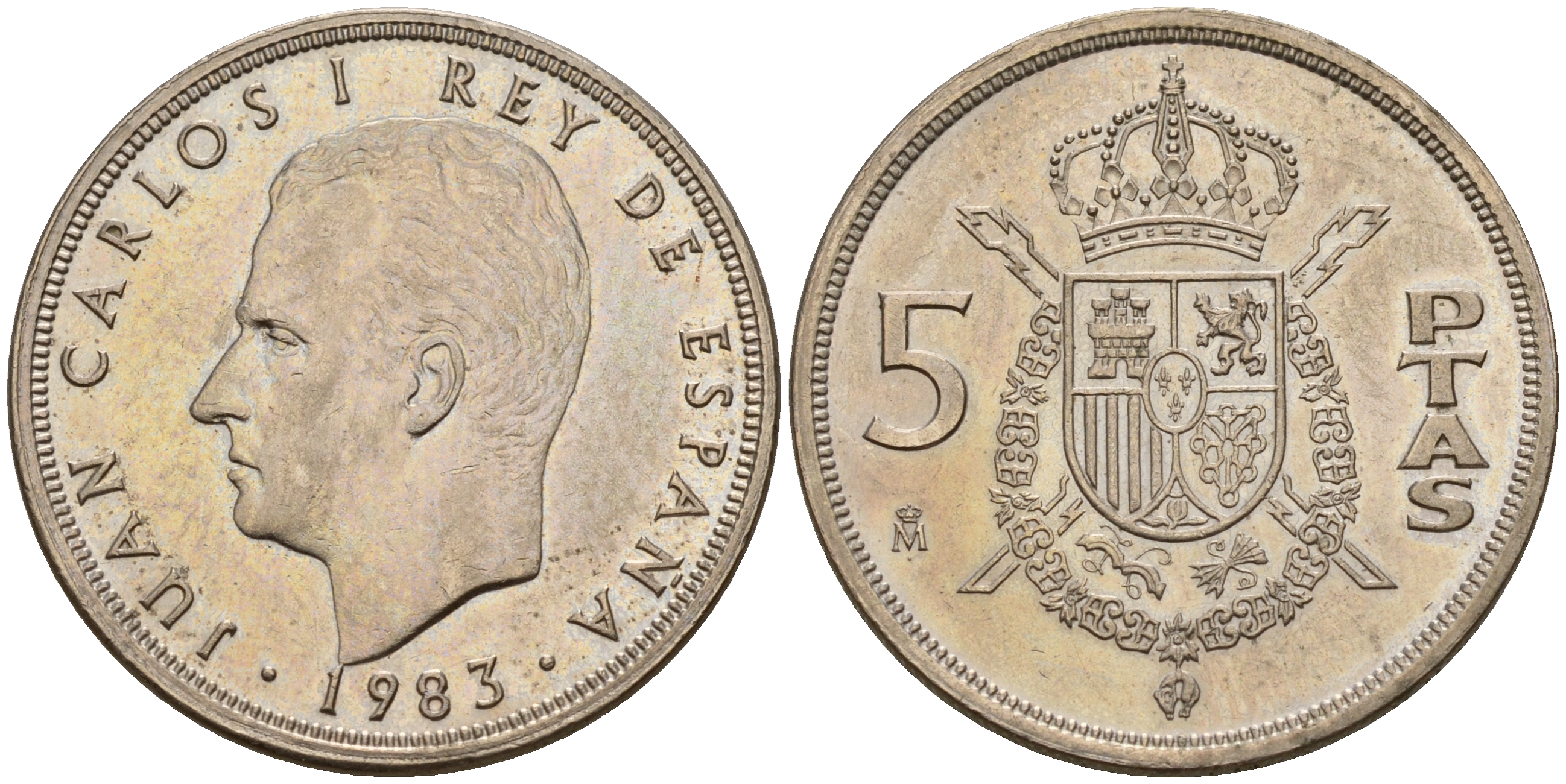 Испания 5 песет 1983 Хуан Карлос I (1975-2014) KM 823 медно-никель    4597-136