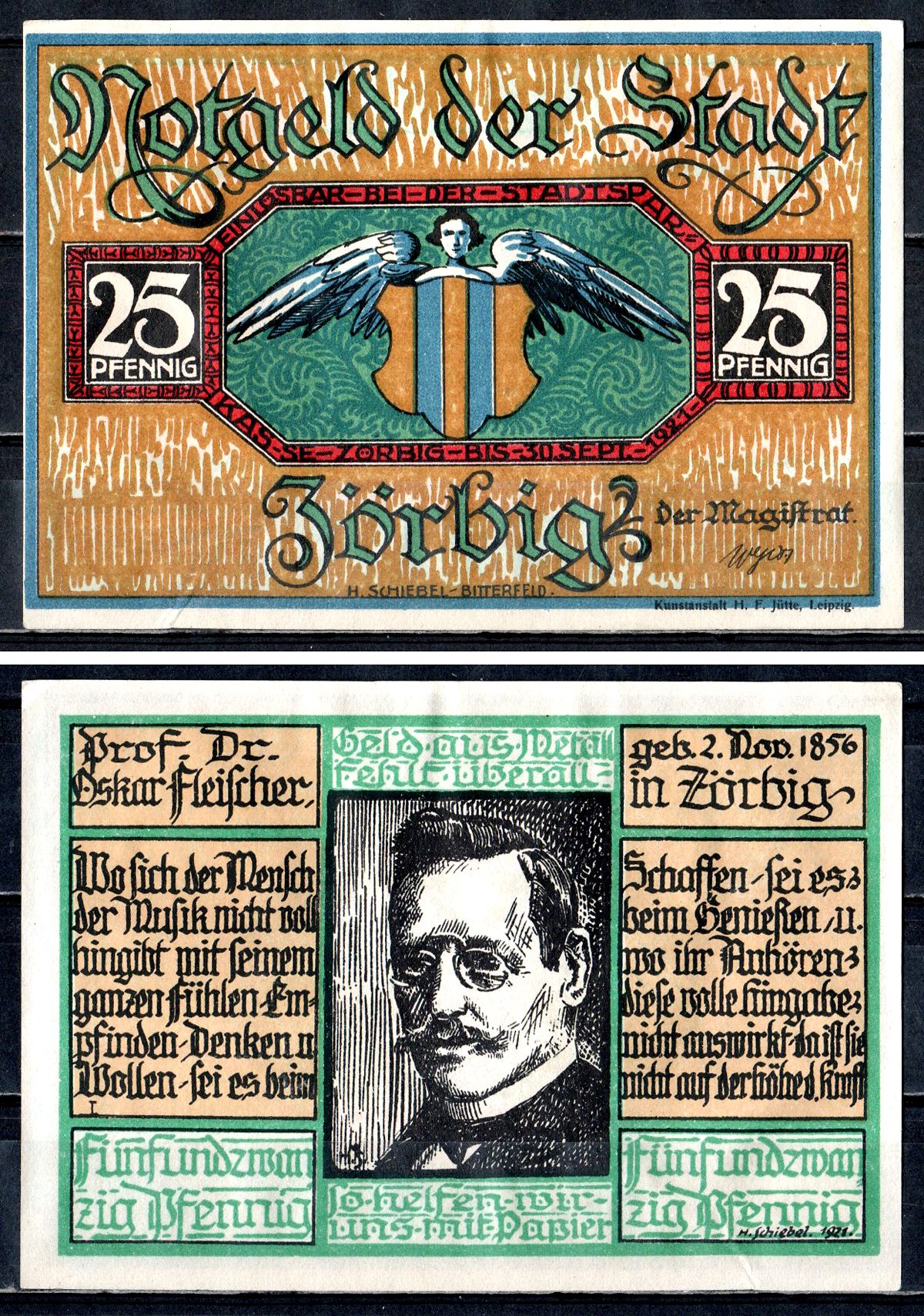 Цёрбиг (Пруссия, Саксония) 25 пфеннигов 1921 2193-40-3-2