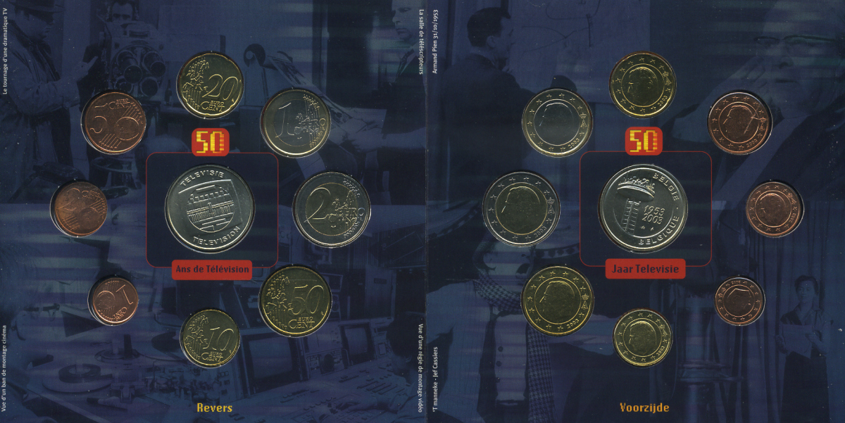 Бельгия набор из 8 монет (1, 2, 5, 10, 20 и 50 евроцентов; 1 и 2 евро) и жетона монетного двора 2003 официальный набор, в оригинальной упаковке KM MS19 (224, 225, 226, 227, 228, 229, 230 и 231)   BU   1-5-3-19