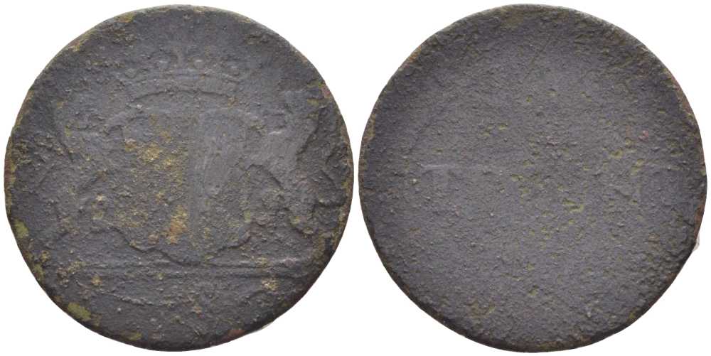 УТРЕХТ, НИДЕРЛАНДЫ 1 ДУИТ XVIII ВЕК KM 91 медь 175-731