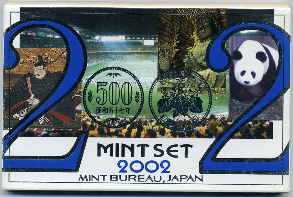 Япония набор из 6 монет + жетон 2002 официальный набор в пластиковой упаковке, год лошади, MINT BUREAU BOX KM MS 154 BUNC 2-4-1-12