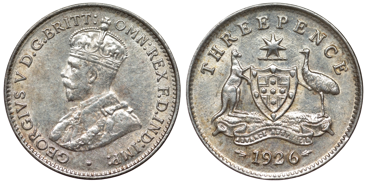 Австралия 3 пенса 1926 Георг V (1910-1936) KM 24 серебро 71-126