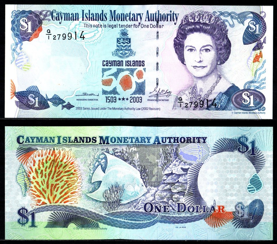 Каймановы острова 1 доллар 2003 "500 лет открытия Каймановых островов" Pick 30 a бумага UNC (пресс) 2119-41-1-2
