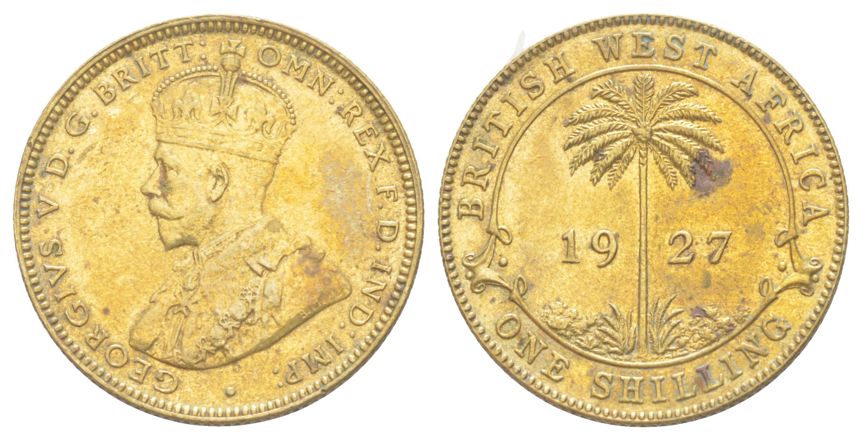 Британская Западная Африка 1 шиллинг 1927 KM 12a олово латунь 1523-743