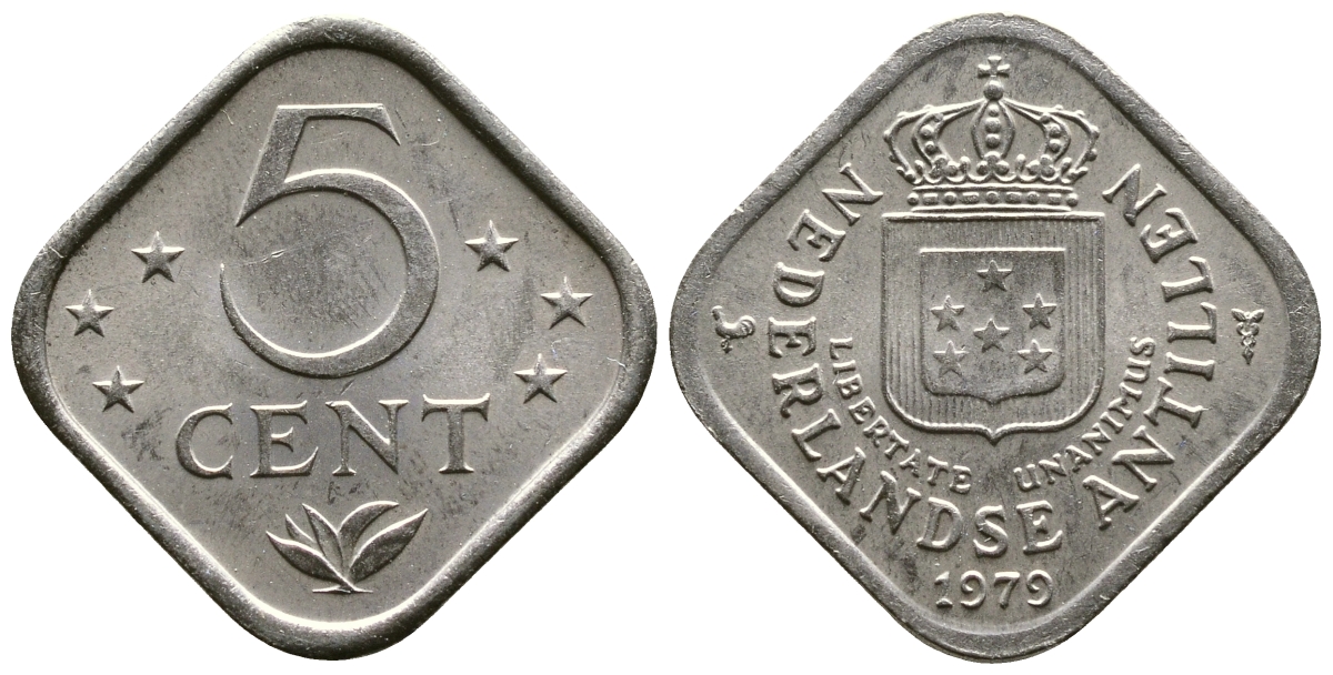 Нидерландские Антилы 5 центов 1979 Юлиана (1948-1980) KM 13 медно-никель 4385-335