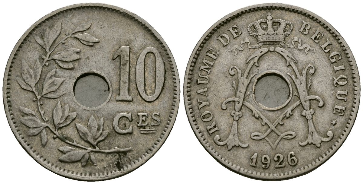 Бельгия 10 сантимов 1926 Belgique KM 85 медно-никель 4172-947