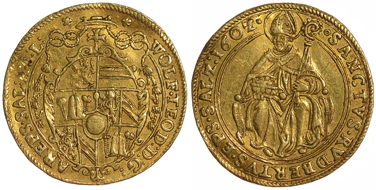 Австрия, Зальцбург 2 дуката 1602 Fb. 660, Probszt 768 золото 10-010-70