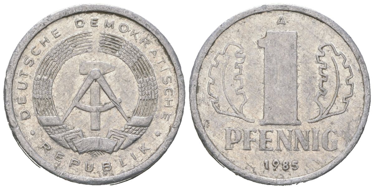 ГДР 1 пфенниг 1985 A KM 8.2 алюминий 201-628