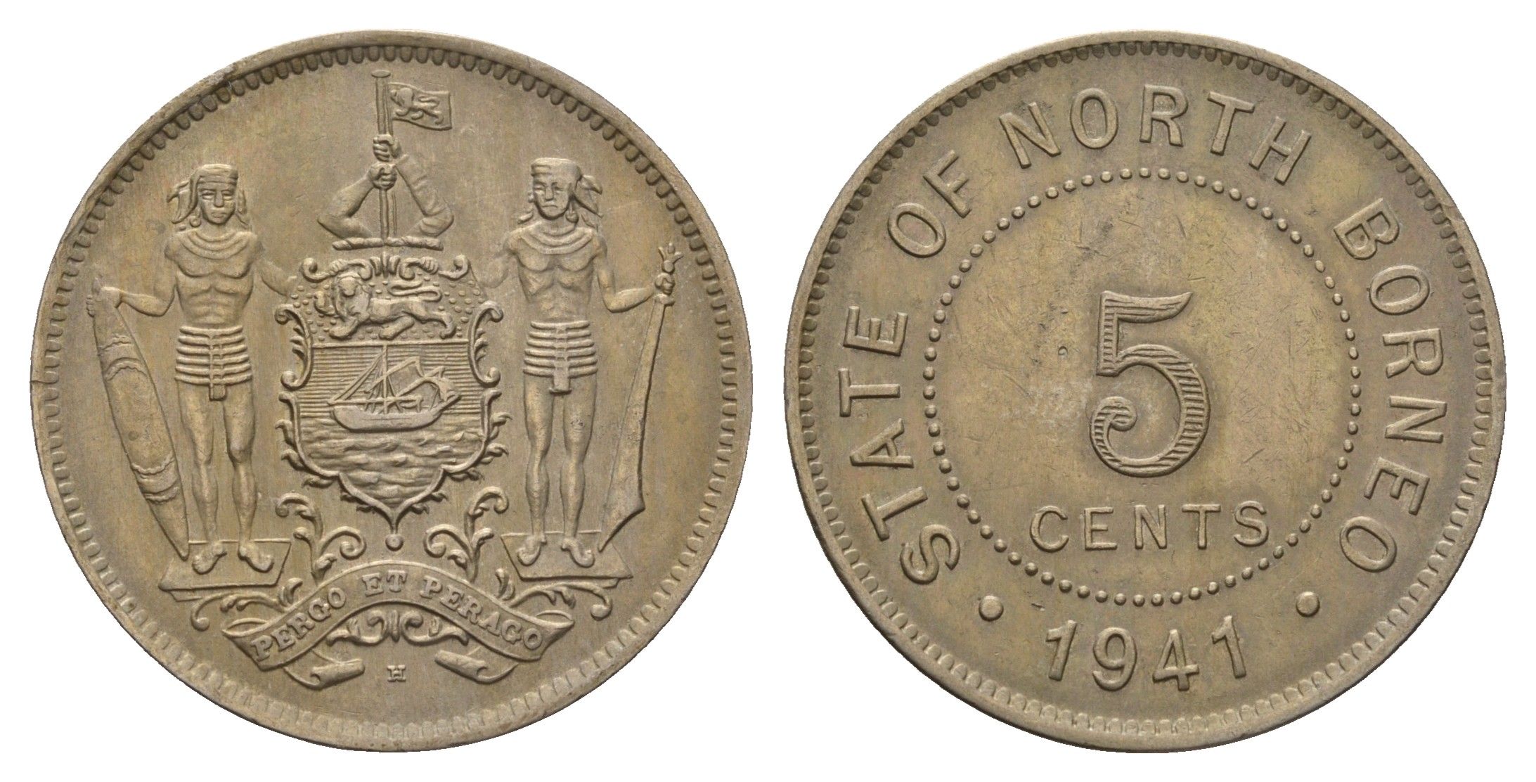 Северное Борнео 5 центов 1941 KM 5 медно-никель 443-1241