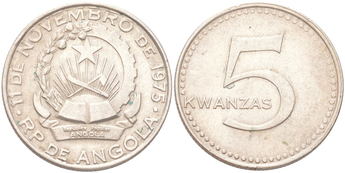 Ангола 5 кванз ND (1977) KM 85 медно-никель 4141-657