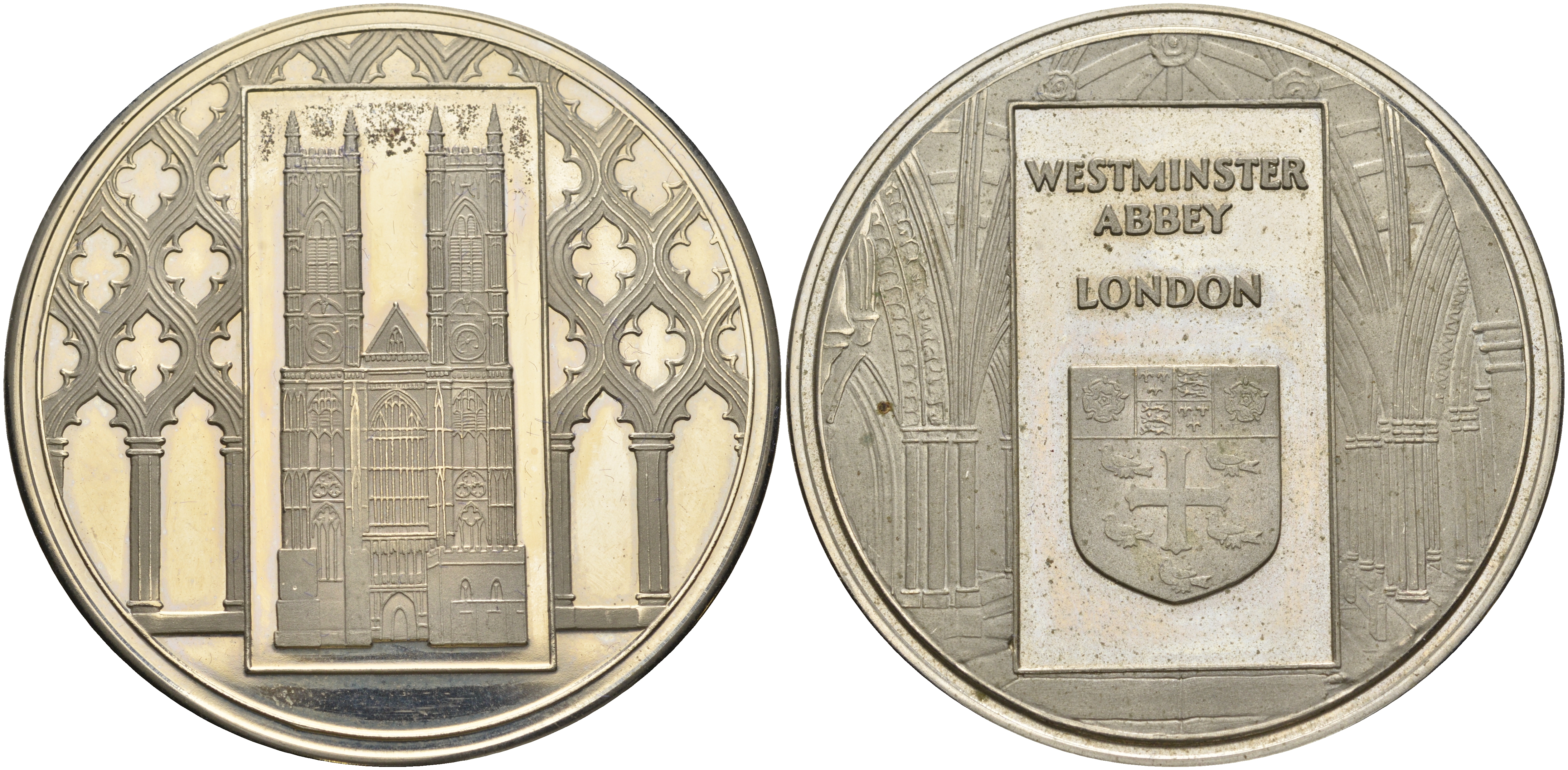 Англия медаль ND Вестминстерское аббатство в Лондоне  серебро  PROOF  5-6-1-31