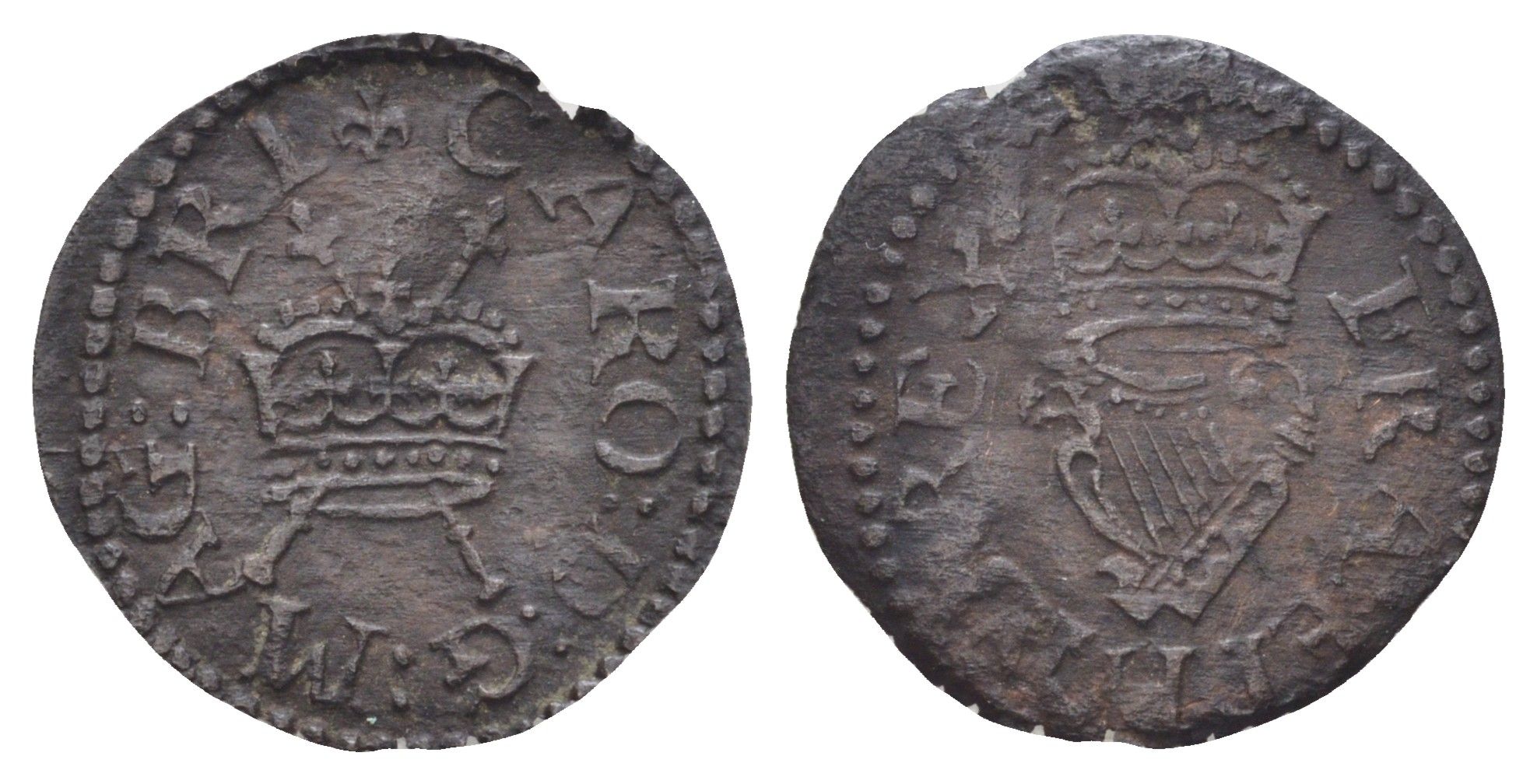 Англия 1 фартинг 1631-1632 Карл I (1625-1649) KM 78.3, Spink 3183 медь 633-1125
